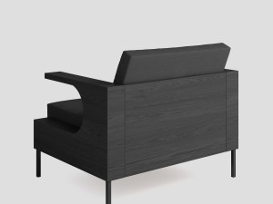 charcoal ash chair sleigh Modelo 3D