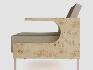 sledge chair made of poplar Modèle 3D