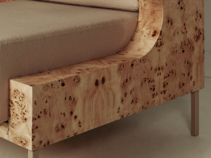 sledge chair made of poplar Modèle 3D