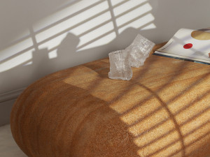 limestone table bread Modello 3D