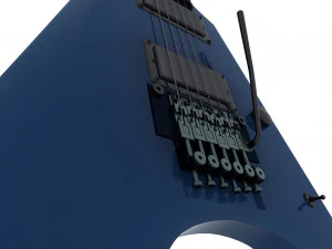 Blue Flying V Guitar 3D Model