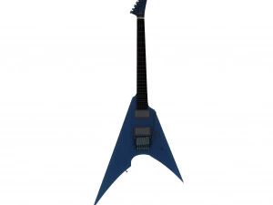 Blue Flying V Guitar 3D Model