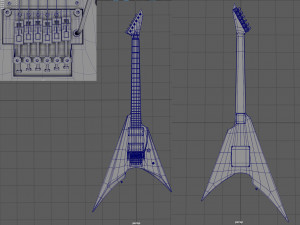 Blue Flying V Guitar 3D Модель