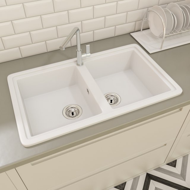 composite white sink 3D मॉडल .c4d .max .obj .3ds .fbx .stl .blend 