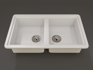 composite white sink 3D मॉडल