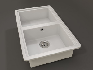 composite white sink 3D मॉडल