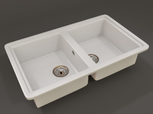 composite white sink 3D मॉडल