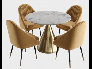 La Forma and West Elm Silhouette Dining set 3D-Modell