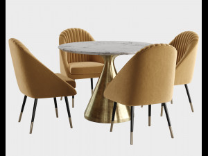 La Forma and West Elm Silhouette Dining set 3D-Modell