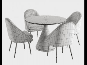 La Forma and West Elm Silhouette Dining set 3D-Modell