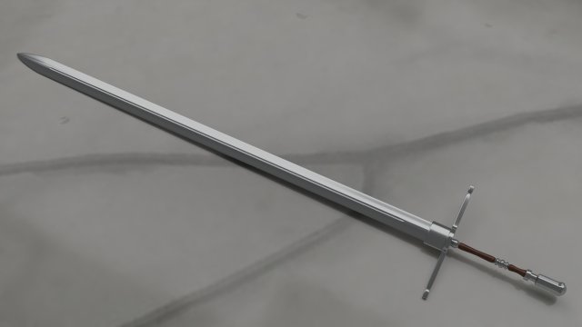 longsword 3D Модель .c4d .max .obj .3ds .fbx .stl .blend 