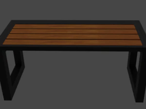 garden bench without back 3D Model