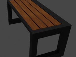 garden bench without back 3D-Modell