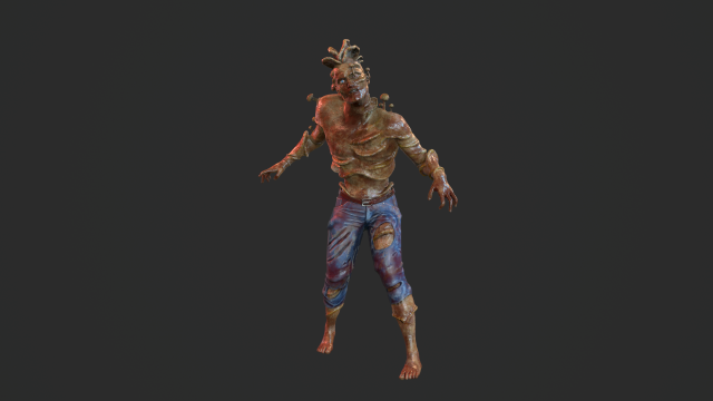 infected zombie game ready Model 3D .c4d .max .obj .3ds .fbx .stl .blend 