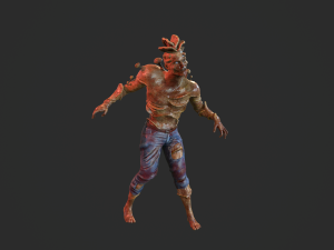infected zombie game ready Model 3D