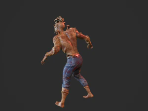 infected zombie game ready 3D Model