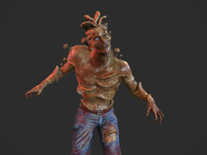 infected zombie game ready Model 3D