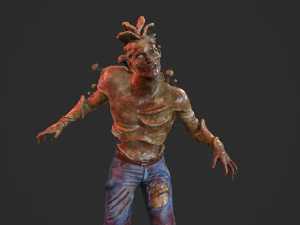 infected zombie game ready 3D Model