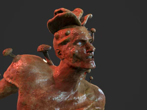 infected zombie game ready 3D Model