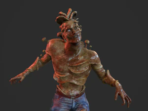 infected zombie game ready 3D Model