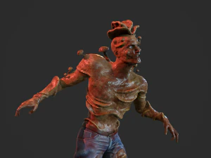 infected zombie game ready 3D Model