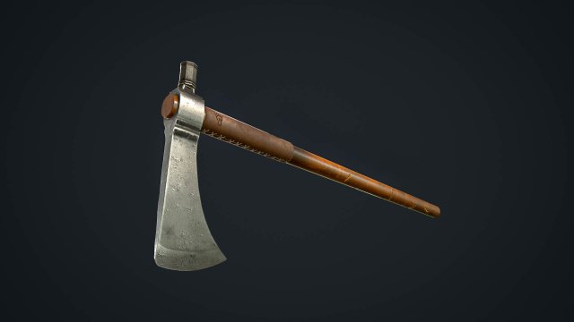 native american tomahawk game ready 3D 模型 .c4d .max .obj .3ds .fbx .stl .blend