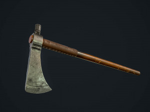 native american tomahawk game ready 3D 模型