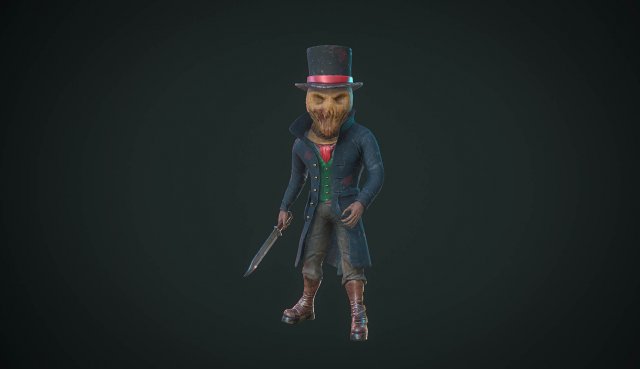 maniac scarecrow rigged animated gameready 3D Model .c4d .max .obj .3ds .fbx .stl .blend 