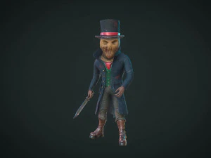 maniac scarecrow rigged animated gameready 3D Model