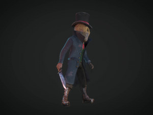 maniac scarecrow rigged animated gameready 3D Model