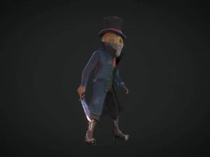 maniac scarecrow rigged animated gameready 3D Model