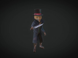 maniac scarecrow rigged animated gameready 3D Model