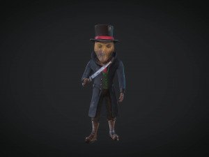 maniac scarecrow rigged animated gameready 3D Model