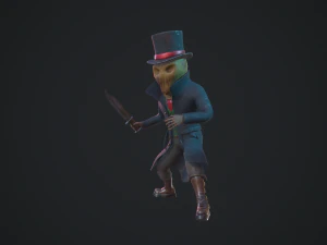 maniac scarecrow rigged animated gameready 3D Model
