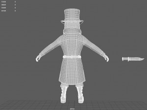 maniac scarecrow rigged animated gameready 3D Model