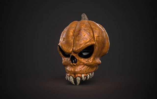 pumpkin skull game ready Modello 3D .c4d .max .obj .3ds .fbx .stl .blend 