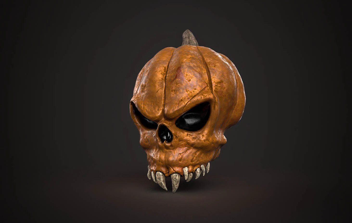 pumpkin skull game ready 3D Model .c4d .max .obj .3ds .fbx .stl .blend 