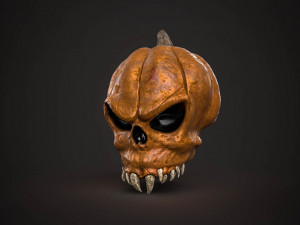 pumpkin skull game ready 3D मॉडल