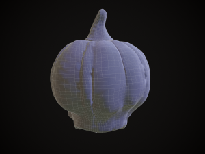 pumpkin skull game ready Modello 3D