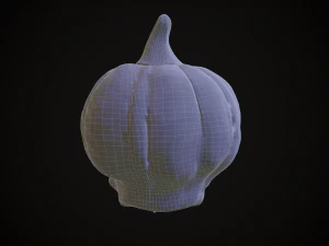 pumpkin skull game ready 3D Model