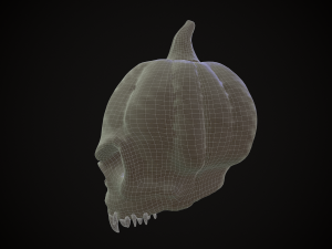 pumpkin skull game ready Modello 3D