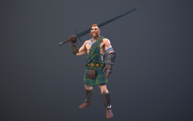 highlander swordsman game ready 3D मॉडल .c4d .max .obj .3ds .fbx .stl .blend 