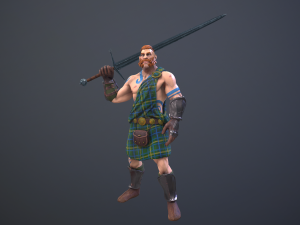 highlander swordsman game ready 3D मॉडल