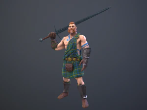 하이랜더 검객 게임 준비 3D 모델