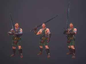 highlander swordsman game ready 3D मॉडल