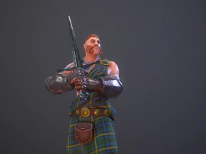 highlander swordsman game ready 3D Model