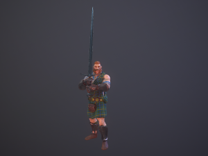 highlander swordsman game ready 3D मॉडल