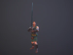 highlander swordsman game ready 3D Model