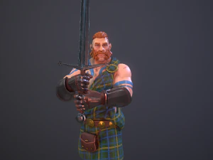 highlander swordsman game ready 3D Model