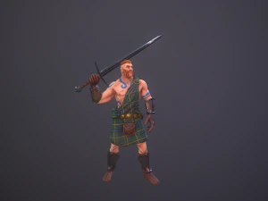 highlander swordsman game ready 3D Model